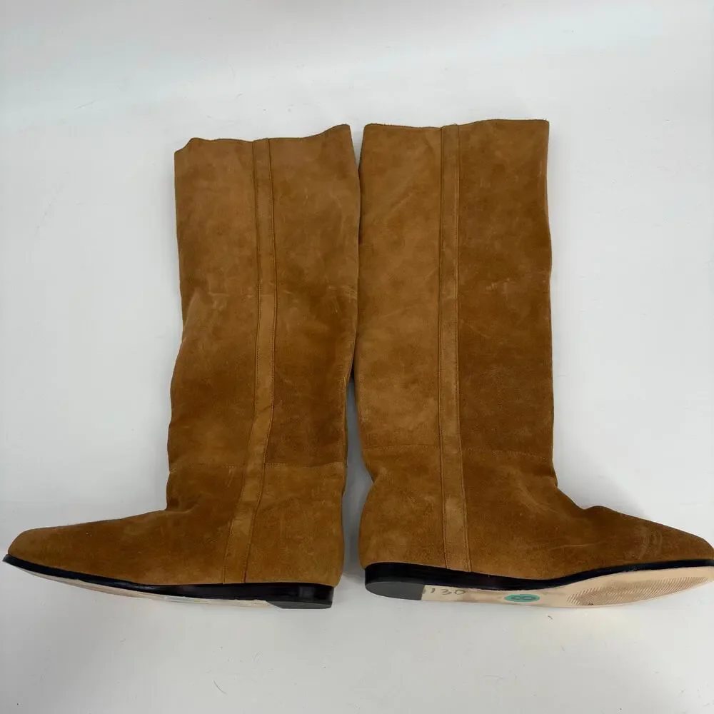 Michael Michael‎ Kors Tan Suede Tall Boots Size 8M Preppy Equestrian Fall Autumn